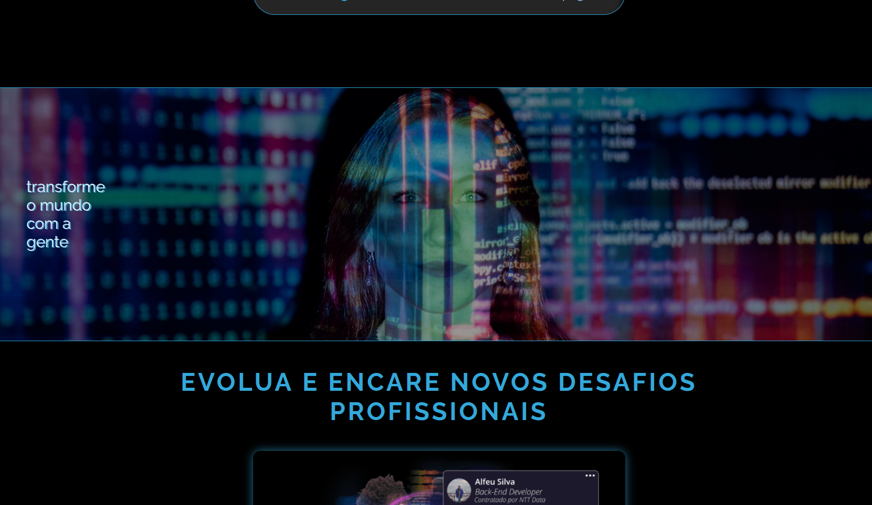 Capture d'écran de la landing page CSS