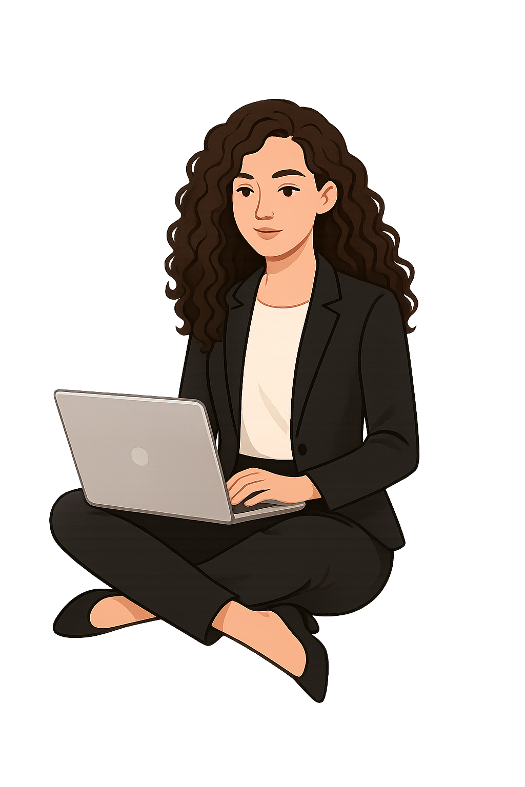 Photo de Alessandra assise avec un laptop